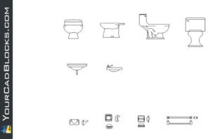 Bathroom accessories dwg cad