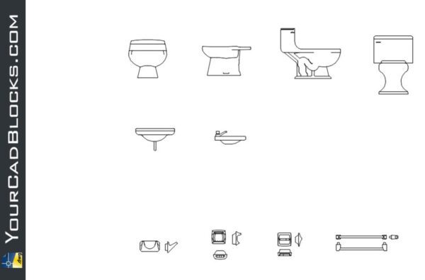 Bathroom accessories dwg cad