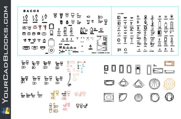 Bathroom block bacos dwg cad