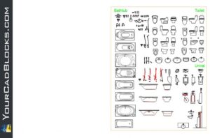 Bathtub And Accessories dwg autocad